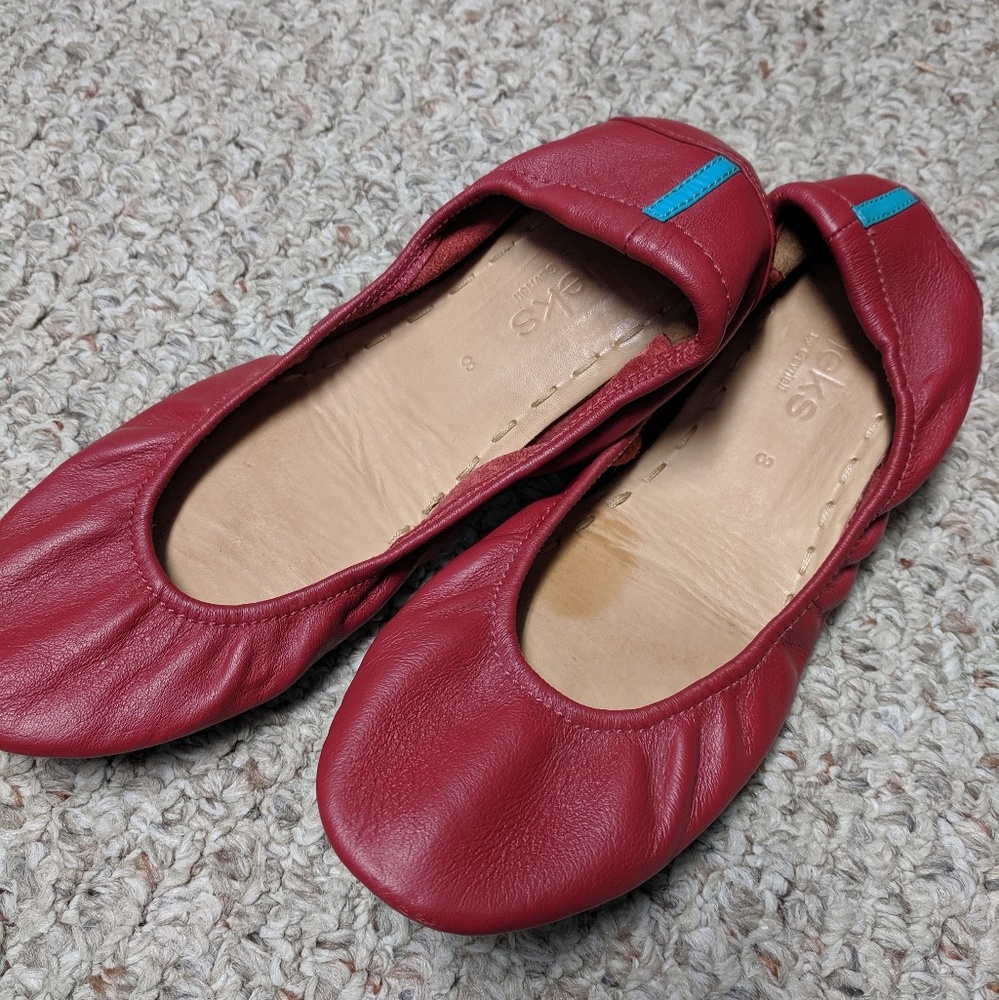 Red Matte Tieks Size 8 Excellent Used Condition